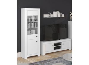 4066075068976 - Wohnzimmer Wohnwand Set 3-teilig in weiß LANA-131 B H T ca 233 201 42 cm - weiß