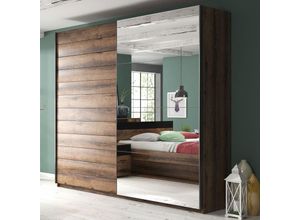 4066075069522 - Kleiderschrank mit Schwebetüren BIRMINGHAM-83 in Eiche Monastery Nb B H T ca 200 210 61 cm