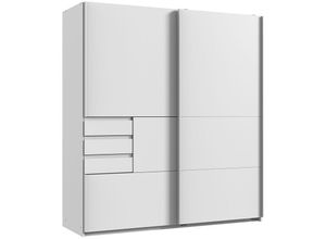 4066075069799 - Lomadox - Schlafzimmer Schwebetürenschrank mit 3 Schubkästen in weiß BREGENZ-43 b h t ca 180 198 65 cm - weiß