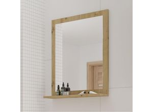 4066075070030 - Lomadox - Badezimmer Spiegel Schminkspiegel mit Ablage SEIA-107 Artisan Eiche Nb b h t ca 59 73 14 cm - braun