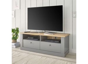 4066075071877 - Lomadox - Wohnzimmer tv Lowboard in grau mit Artisan Eiche Nb CHATHAM-61 b h t ca 132 48 44 cm - grau