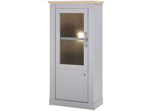 4066075072188 - Lomadox - Wohn- Esszimmer Vitrine mit led Beleuchtung in grau mit Artisan Eiche Nb CHATHAM-61 b h t ca 68 142 37 cm