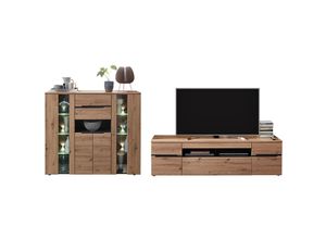 4066075072461 - Lomadox - Kleine Wohnzimmer Kombination MANRESA-36 in Artisan Eiche Nb mit Graphit b h t ca 357 127 47 cm - braun