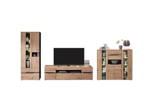 4066075072539 - Lomadox - Moderne tv Wohnwand MANRESA-36 in Artisan Eiche Nb mit Graphit b h t ca 452 197 47 cm - braun