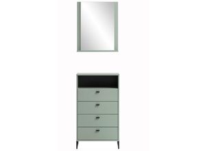 4066075072560 - Lomadox - Highboard inkl Spiegel JULBACH-80 in Pistazie b h t ca 602 200 3305 cm - grün