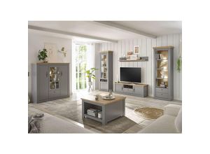 4066075072638 - Landhaus Wohnzimmer Komplett Set in grau mit Artisan Eiche Nb inkl led Beleuchtung CHATHAM-61 - grau