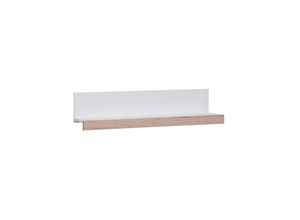 4066075074137 - Lomadox - Wohnzimmer Wandboard in weiß mit San Remo Eiche Nb ORTONA-132 b h t ca 100 23 23 cm - weiß