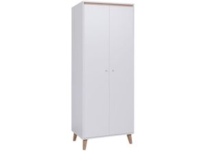 4066075074175 - Schlafzimmer Kleiderschrank in weiß mit San Remo Eiche Nb ORTONA-132 b h t ca 80 2055 52 cm - weiß