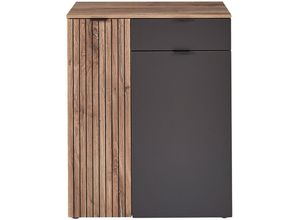 4066075074861 - Moderner Schuhschrank LORIENT-36 in Cosmos grau matt mit Flagstaff Eiche Umbra Nb b h t ca 82 103 38 cm