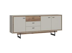 4066075076957 - Lomadox - Sideboard in Flagstaff Eiche Nb und grau RAMVIK-129 b h t ca 2055 84 40 cm - grau