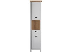 4066075078043 - Badezimmer Hochschrank in lichtgrau mit Artisan Eiche Nb LICATA-19 b h t ca 46 191 33 cm - grau