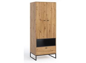 4066075078081 - Garderobenschrank in Artisan Eiche Nb OSTUNI-132 B H T ca 80 202 60 cm - braun