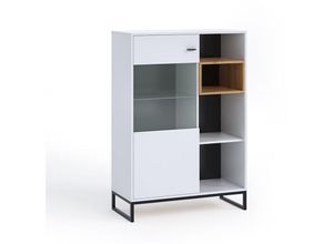 4066075078258 - Lomadox - Wohn- Esszimmer Highboard in weiß OSTUNI-132 b h t ca 90 130 40 cm - weiß