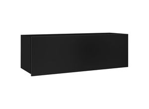 4066075078876 - Lomadox - Stauraumschrank mit Klappe in schwarz Hochglanz CAIRNS-132 b h t ca 105 35 32 cm - schwarz