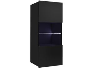 4066075079125 - Lomadox - Hängevitrine mit Glasboden und Glasrahmentür in schwarz Hochglanz CAIRNS-132 b h t ca 45 117 32 cm - schwarz