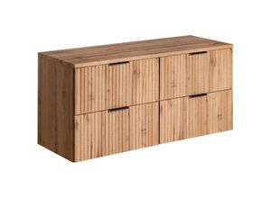 4066075081043 - Lomadox - Waschtischunterschrank 120cm ADELAIDE-56 Wotaneiche mit gerillter Front b h t 1206 592 465 cm - braun