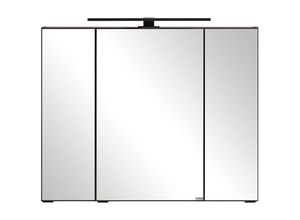 4066075081210 - Lomadox - Spiegelschrank 80 cm mit LED-Aufbauleuchte in dunkelgrau MARLING-03 b h t ca 80 64 20 cm - grau