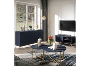 4066075081791 - Lomadox - Wohnmöbel Set Sideboard & tv Lowboard & Couchtische in Marineblau PERIA-132 - blau