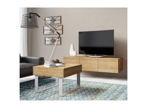 4066075081968 - Lomadox - Wohnzimmer TV-Lowboard und Couchtisch in Eiche Gold Nb CAIRNS-132 - braun