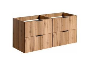 4066075083740 - Lomadox - Waschtischunterschrank 120cm ADELAIDE-56 Wotaneiche mit gerillter Front b h t 120 57 46 cm - braun