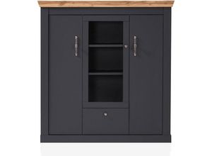 4066075085065 - Highboard Hochkommode CESENA-61 in anthrazit mit Wotan Eiche Nb b h t ca 141 146 45 cm - anthrazit 4066075085065 - Highboard Hochkommode CESENA-61 in anthrazit mit Wotan Eiche Nb b h t ca 141 146 45 cm - anthrazit