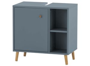 4066075088233 - Lomadox - Bad Waschbeckenunterschrank 60cm breit BELFORT-80 in blau b h t ca 602 593 331 cm - blau