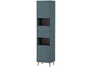 4066075088332 - Lomadox - Badezimmer Hochschrank BELFORT-80 in blau b h t ca 403 1773 331 cm - blau