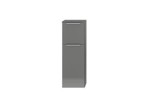 4066075088943 - Bad Unterschrank mit Türanschlag rechts in Hochglanz grau mit edelstahlfarbener Griffleiste PALERMO-136-GREY b h t ca 303 88 374 cm - grau