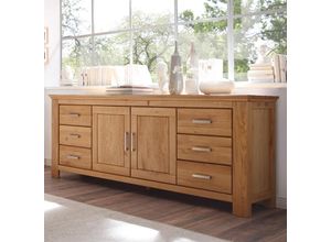 4066075094616 - Lomadox - Wohnzimmer Sideboard 220cm breit in Wildeiche massiv SARAGOSSA-52 b h t ca 220 85 47 cm - braun