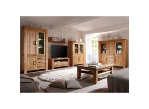 4066075094944 - Wohnzimmer Komplett Set inkl Couchtisch 6-teilig in Wildeiche massiv SARAGOSSA-52 - braun