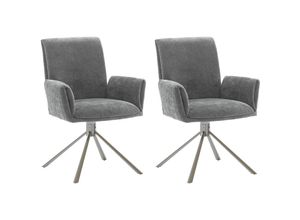 4066075097303 - Lomadox - Armlehnenstühle Esszimmer 2er Set in grau SVELVIK-05 b h t ca 61 86 63 cm - grau