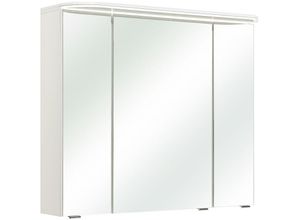 4066075098034 - Spiegelschrank mit led Kranzboden mit 3D Funktion in weiß Glanz BUDVA-66 b h t ca 852 723 17 cm - weiß