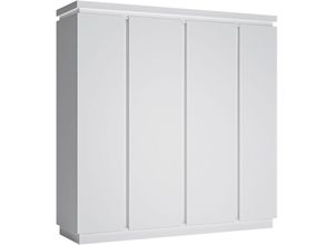 4066075099802 - Lomadox - Kleiderschrank 4-türig in weiß Hochglanz LYNDHURST-129 b h t ca 216 217 60 cm - weiß