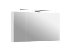 4066075101802 - Lomadox - Bad Spiegelschrank 120cm mit LED-Aufsatzleuchte in weiß Glanz SOLINGEN-66 b h t ca 120 703 17 cm - weiß