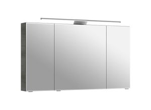 4066075101819 - Lomadox - Bad Spiegelschrank 120cm mit LED-Aufsatzleuchte in Graphit Struktur quer Nb SOLINGEN-66 b h t ca 120 703 17 cm - grau