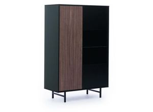 4066075102052 - Lomadox - Highboard in schwarz mit Holzoptik PARAWA-132 b h t ca 90 140 41 cm - schwarz