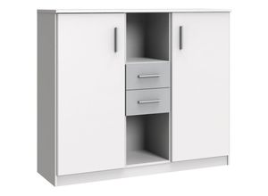 4066075104261 - Highboard Kommode JOHANNESBURG-43 in weiß mit light grey b h t ca 122 105 41 cm - weiß