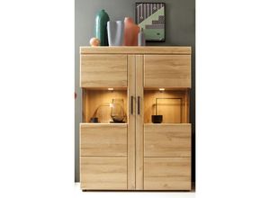 4066075105671 - Lomadox - Wohn- Esszimmer Highboard mit Beleuchtung Grandson Eiche Nb CARIATI-129 b h t ca 1019 133 374 cm - braun