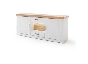 4066075106371 - Sideboard MARINGA-05 in Pinie weiß mit Eiche Nb im Landhaus Stil b h t ca 181 78 47 cm - weiß