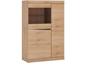 4066075106791 - Highboard mit Glastür SANFORD-129 in Eiche hell Nb b h t ca 86 131 40 cm - braun