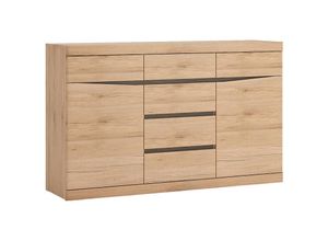 4066075106814 - Sideboard mit 6 Schubkästen SANFORD-129 in Eiche hell Nb b h t ca 150 925 40 cm - braun