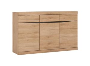 4066075107132 - Lomadox - Sideboard mit 3 Türen 3 Schubkästen SANFORD-129 in Eiche hell Nb b h t ca 150 925 40 cm - braun