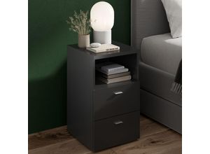 4066075107514 - Lomadox - Nachttisch Nachtschrank in schwarz CERNA-10 auch für Boxspringbetten geeignet b h t ca 35 615 399 cm - schwarz