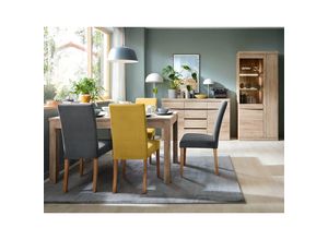 4066075108283 - Lomadox - Esszimmer Set Esstisch 140-180 cm Sideboard Vitrinenschrank mit Beleuchtung SANFORD-129 in Eiche hell Nb - braun