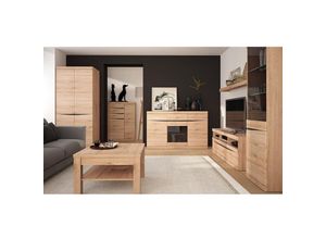 4066075108290 - Wohnzimmer Komplett Set mit Beleuchtung SANFORD-129 in Eiche hell Nb - braun