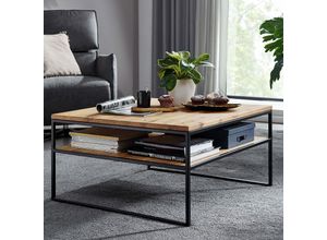 4066075110668 - Lomadox - Beistelltisch Couchtisch 75 cm in Wildeiche massiv geölt WELLINGTON-69 b h t ca 75 40 75 cm - braun