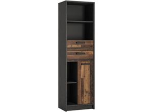 4066075111351 - Regal Jugendzimmer NELSON-129 offener Schrank in grau mit Holz Nb B H T ca 558 196 42 cm - braun