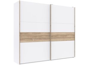 4066075111603 - Lomadox - Kleiderschrank mit Schiebetüren 250cm in weiß mit Eiche Nb SILKEBORG-43 b h t ca 250 216 65 cm - weiß