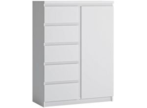 4066075111931 - Lomadox - Highboard mit 5 Schubladen und 1 Tür in weiß FORTALEZA-129 b h t ca 831 1139 40 cm - weiß 4066075111931 - Lomadox - Highboard mit 5 Schubladen und 1 Tür in weiß FORTALEZA-129 b h t ca 831 1139 40 cm - weiß