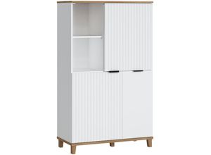 4066075113270 - Highboard mit 3 Türen PLYMOUTH-129 in weiß mit Eiche Nb b h t ca 848 1414 40 cm - weiß